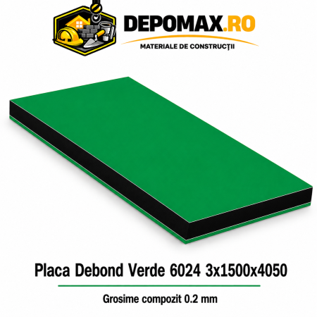 Placa BOND Verde 6024 3mm, 1500x4050mm, aluminiu 0.2mm
